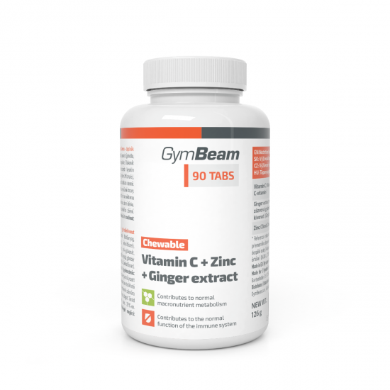 Vitamín C + Zinok + extrakt zo zázvoru tablety na cmúľanie  90 tab - GYMBEAM